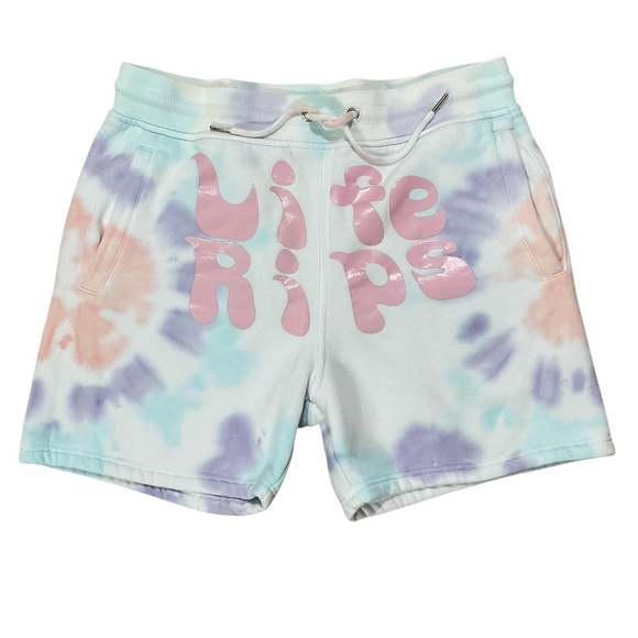 Chris D’Elia Life Rips Tie-Dye Sweat Shorts Size Medium Pastel Pullover Shorts - Picture 1 of 7